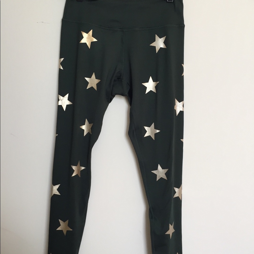 Jessica Simpson warm up star army green leggings